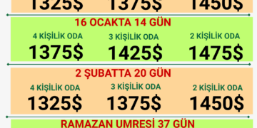 Kasım’da,Aralık’ta Şubat 20 Günlük umre
